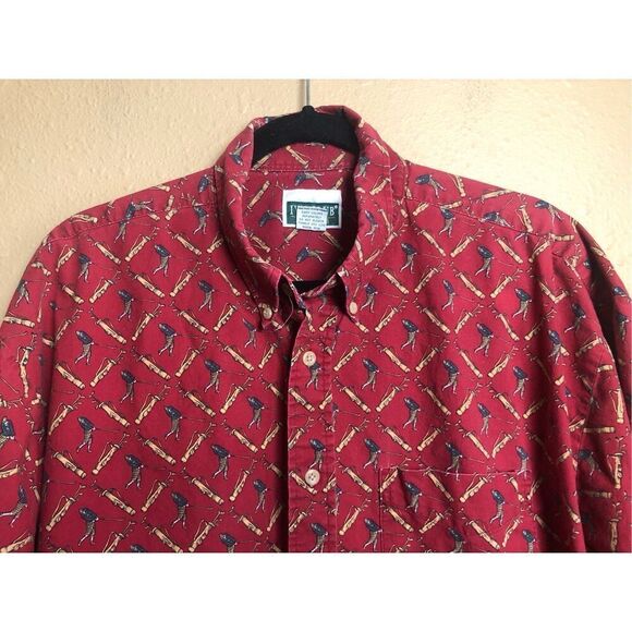 90'S IVY Club Golf PRINT BUTTON DOWN SHIRT Size XL - Picture 4 of 11